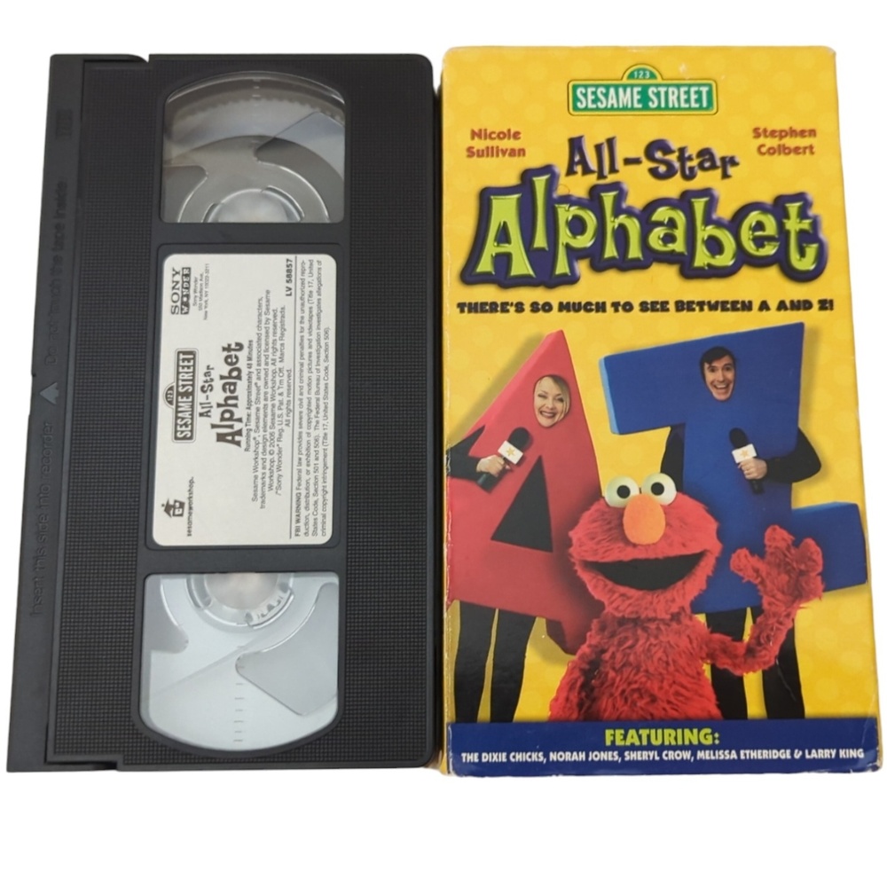 Sesame Street All Star Alphabet VHS 2005 Dixie Chicks Sheryl Crow Cartoon‎